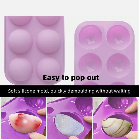 Hot Cocoa Bomb Molds Sphere Baking Molds Hot Chocolate Bomb Molds Silicone Ball - Picture 8 of 12